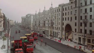 Cea mai importantă stradă din Moscova a fost refăcută în doar 24 de ore