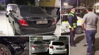 Пьяный мужчина на "Мерседесе" протаранил несколько машин во дворе жилого дома в Кишиневе